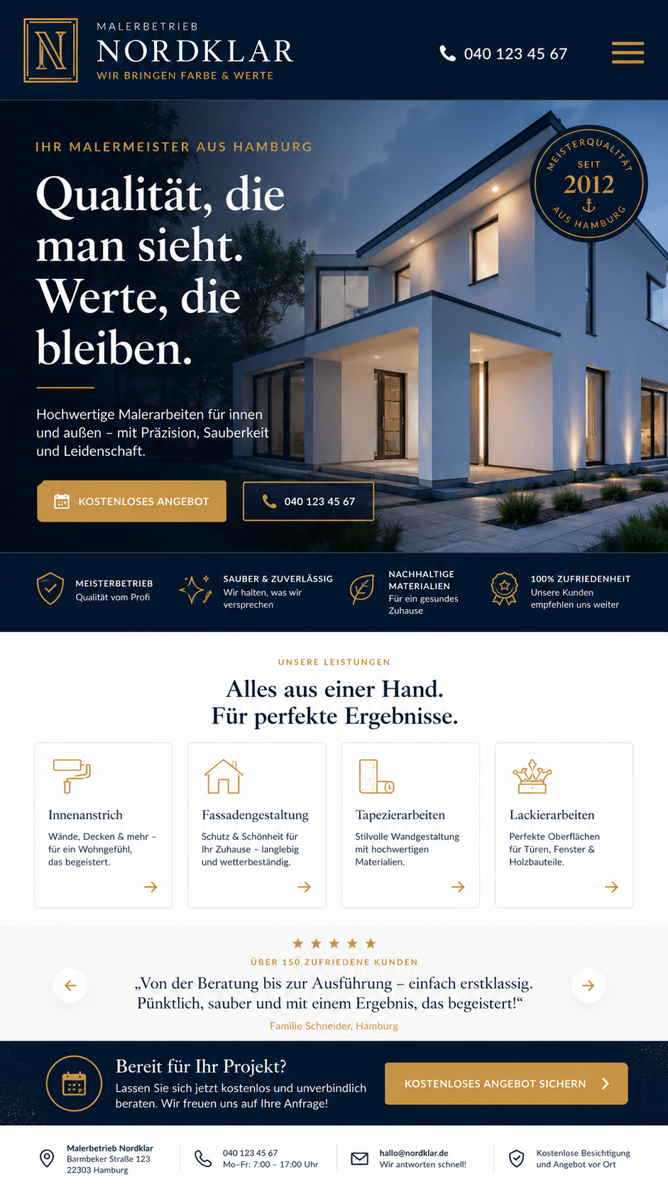 Beispiel einer modernisierten Unternehmenswebsite nach dem Website-Tuning